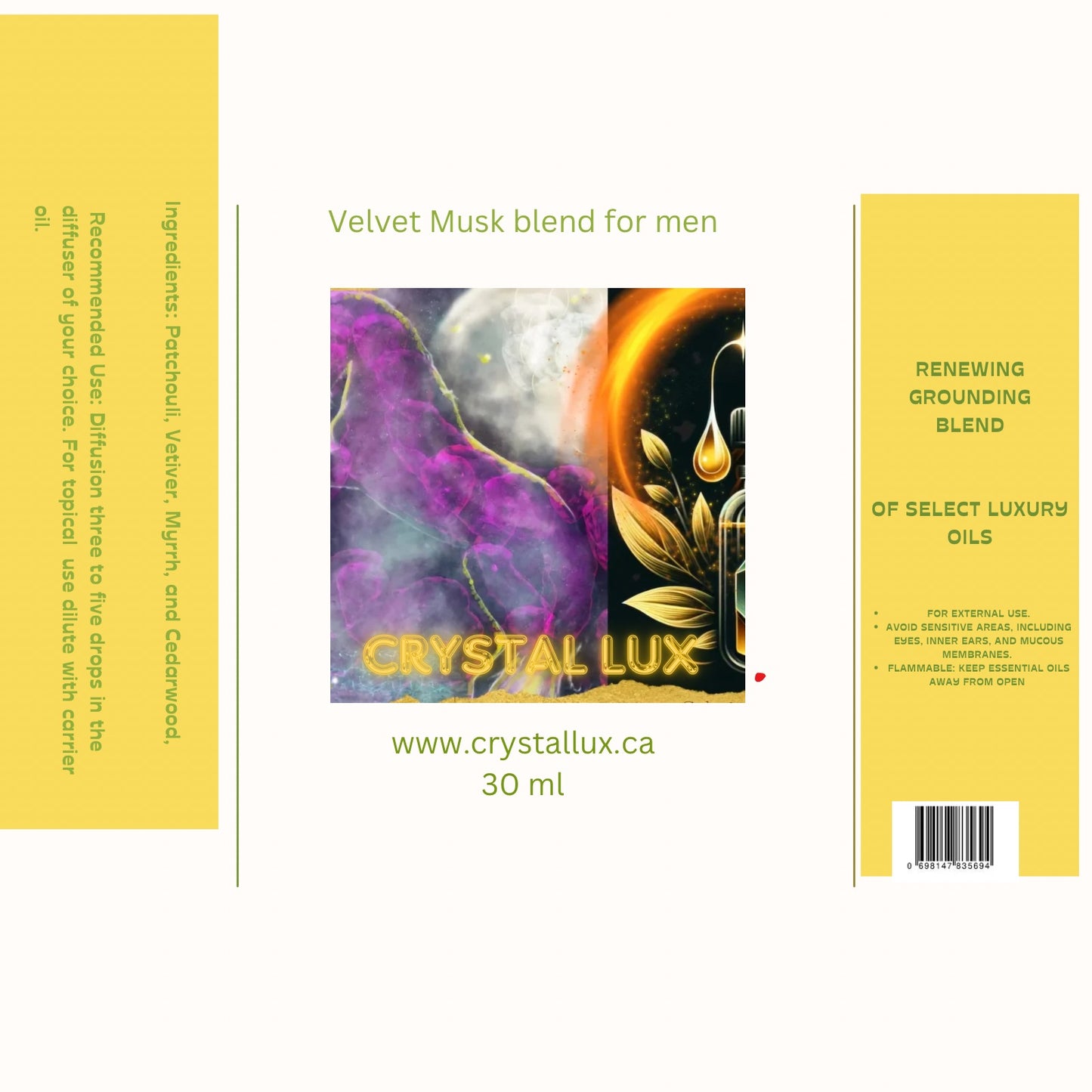 Box of 4 bottles Mythic Musk blend for men
