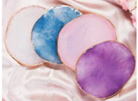 12 imprinted agate coasters