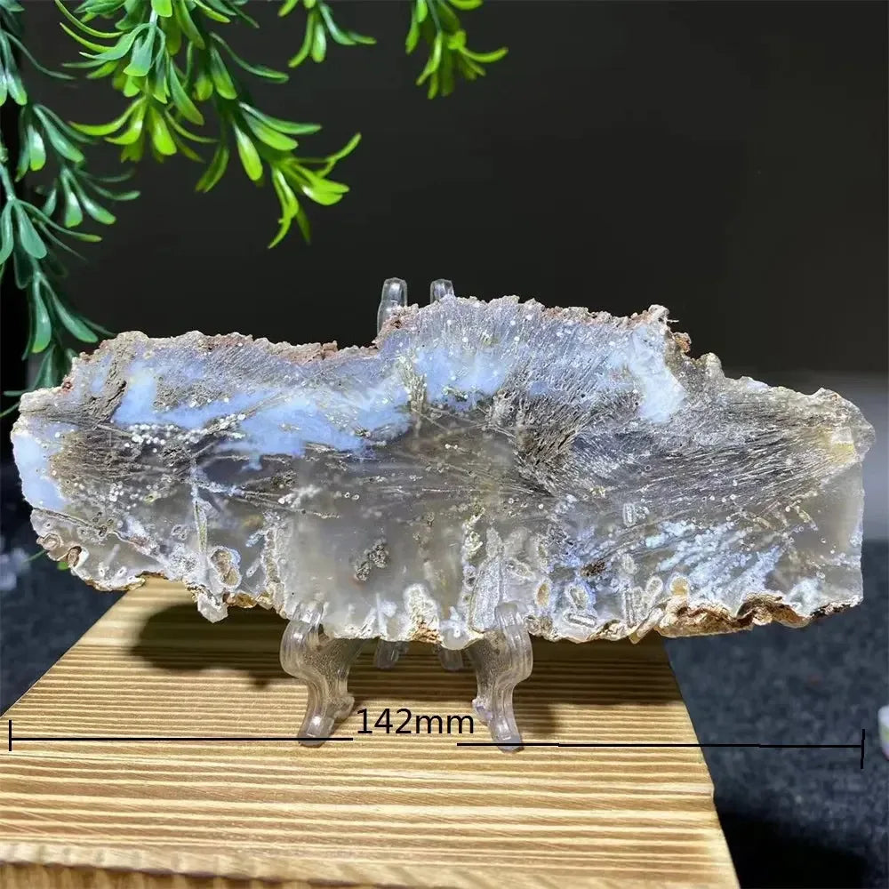 Crystal Natural Agate Rutile Slab Slice Stone Reiki Quartz - CRYSTALOIL