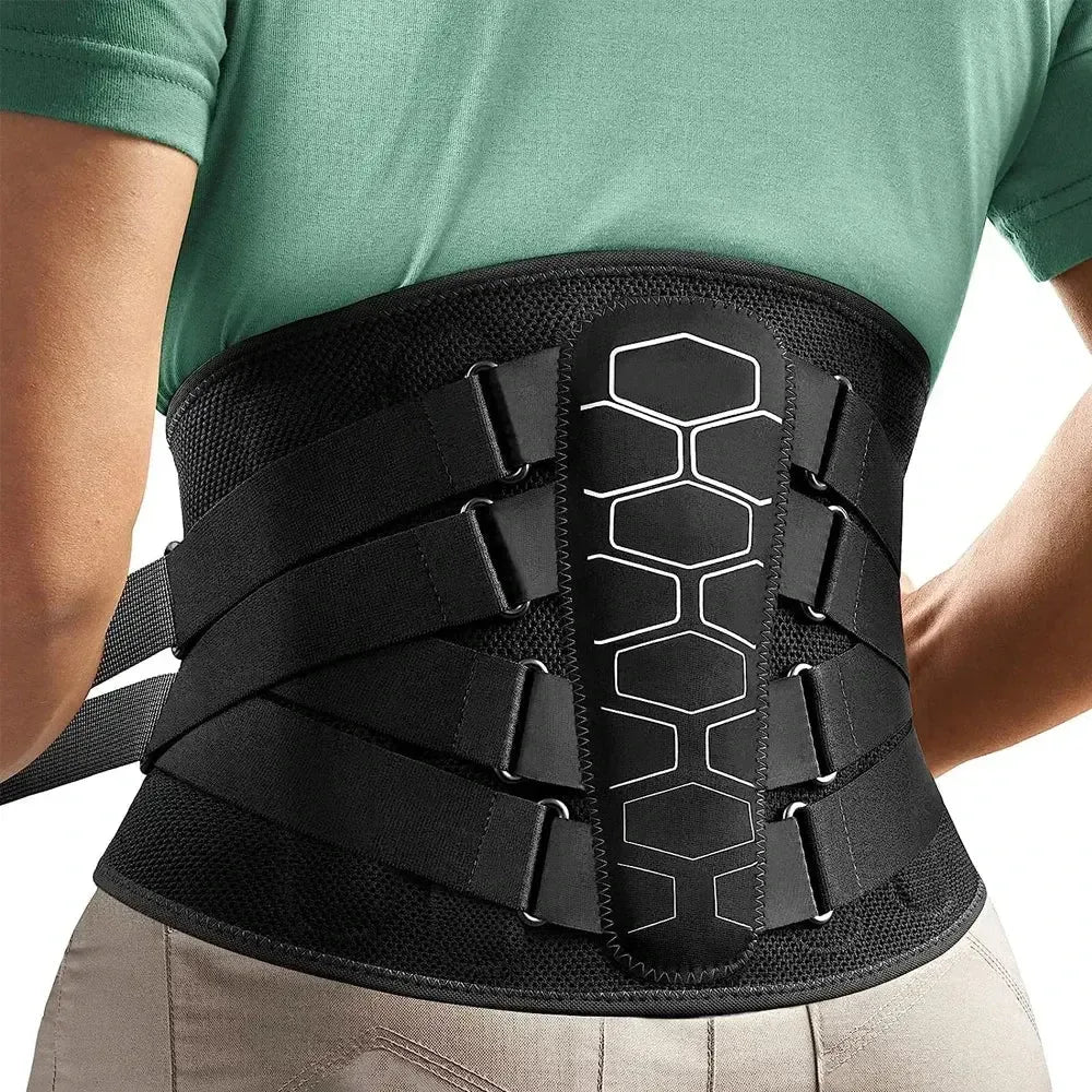 Lower Back Brace for Pain Relief,Back Support Belt, Flexible Lumbar Support Waist Belt for Lifting At Work,Scoliosis Pain Relief - CRYSTALOIL