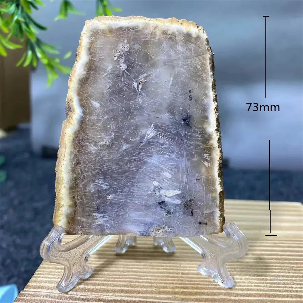 Crystal Natural Agate Rutile Slab Slice Stone Reiki Quartz - CRYSTALOIL