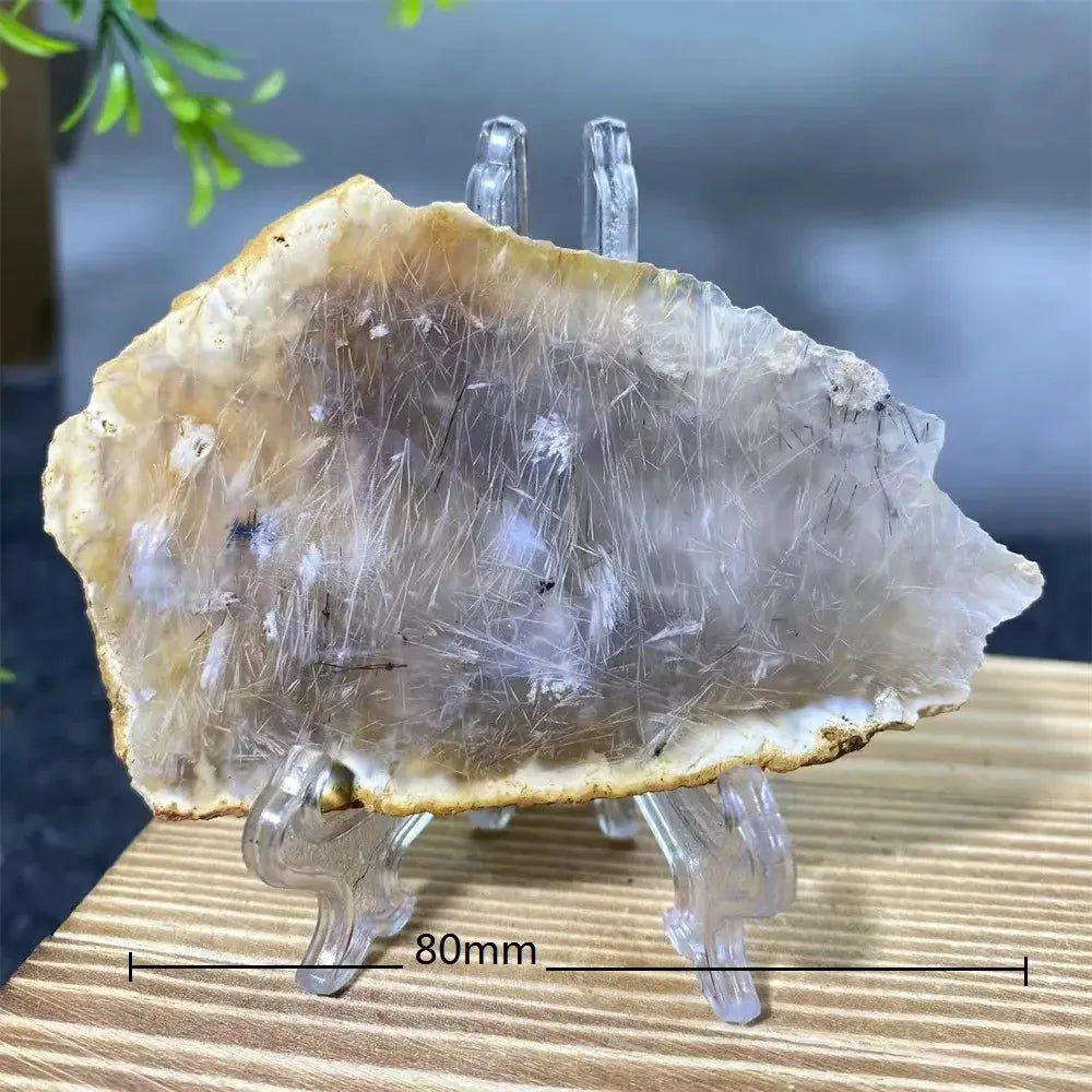 Crystal Natural Agate Rutile Slab Slice Stone Reiki Quartz - CRYSTALOIL