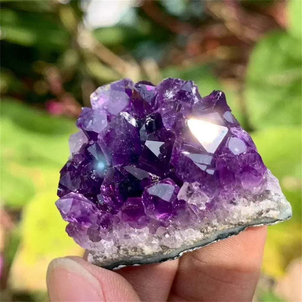Natural Amethyst ore raw stone Purple Crystal Geode Mineral Rock Healing Quartz - CRYSTALOIL