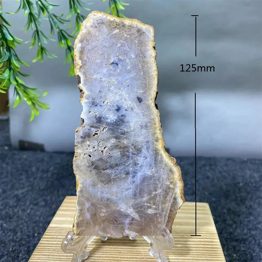 Crystal Natural Agate Rutile Slab Slice Stone Reiki Quartz - CRYSTALOIL