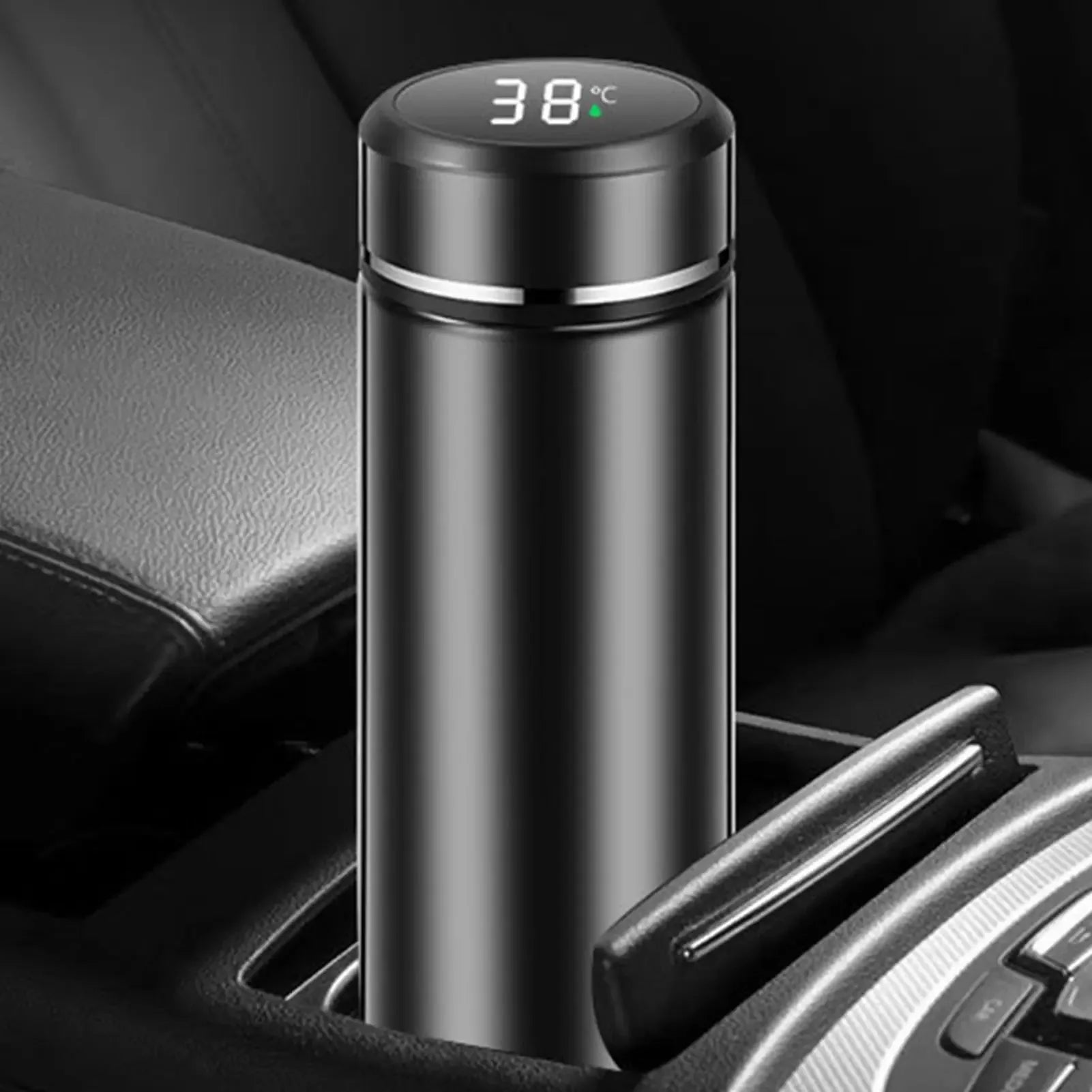 500ml Smart Vacuum Insulated Stainless Steel Water Bottle LED Temperature Display Spill Proof Portable for Home Travel Sports - CRYSTALOIL