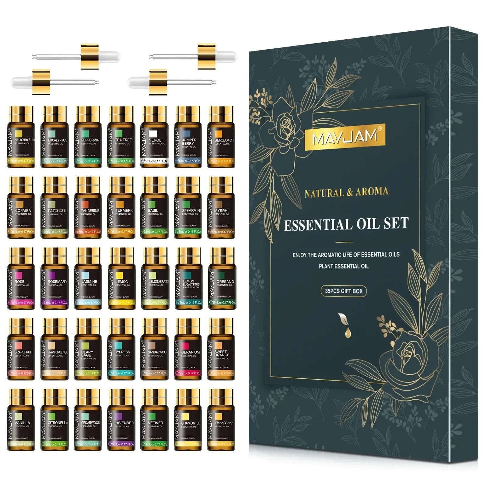 MAYJAM 35 Bottles Essential Oils Gift Sets - CRYSTALOIL