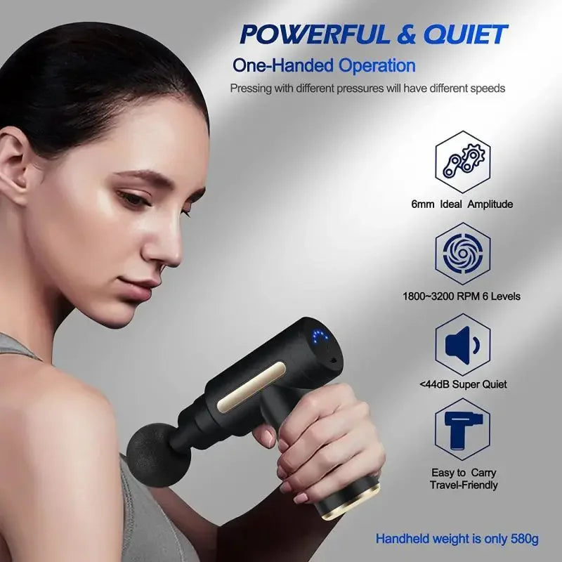 2025 Portable Fascia Gun Deep Tissue Massage Mini Lightweight Adjustable Speed Whole Body Massage Equipment 2025