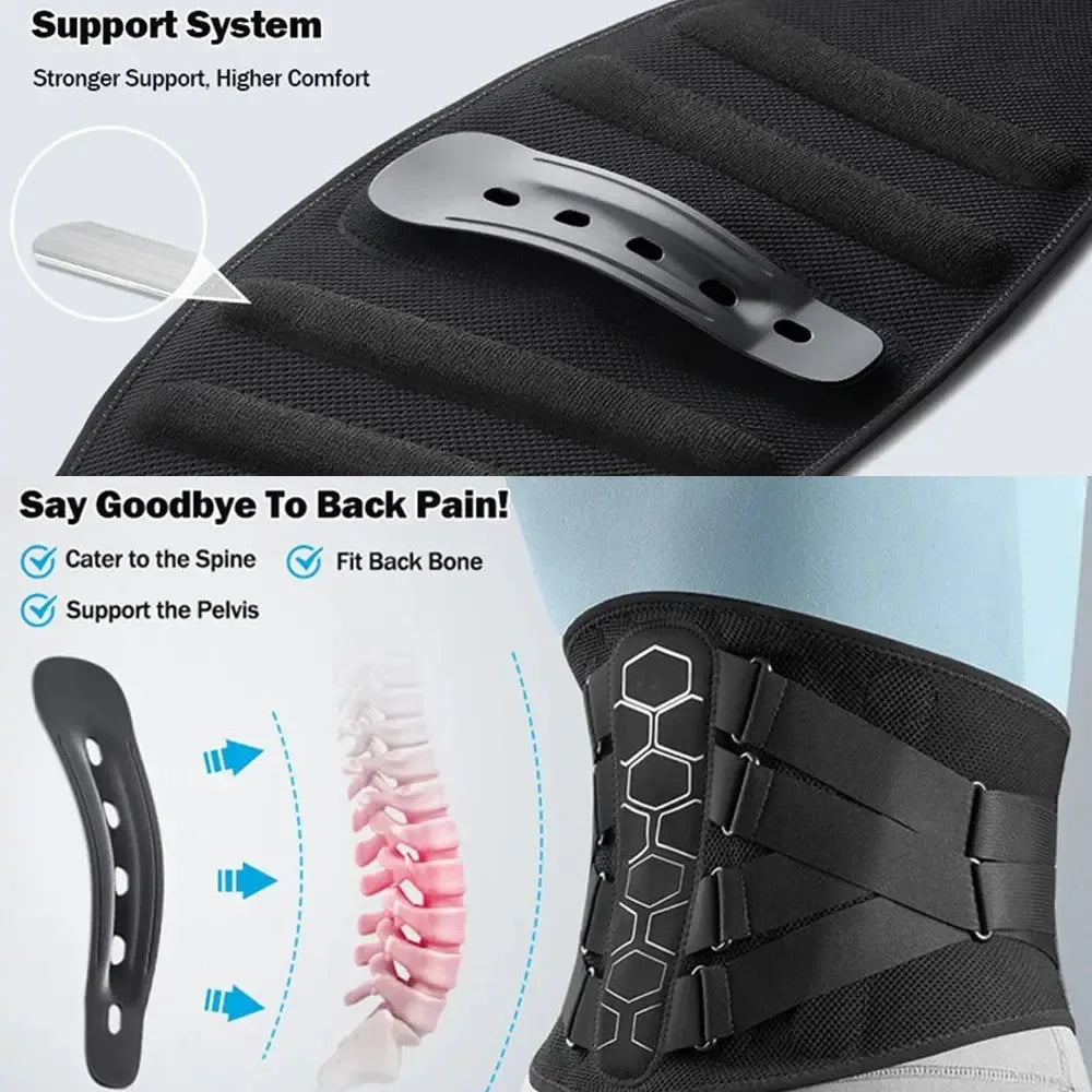 Lower Back Brace for Pain Relief,Back Support Belt, Flexible Lumbar Support Waist Belt for Lifting At Work,Scoliosis Pain Relief - CRYSTALOIL