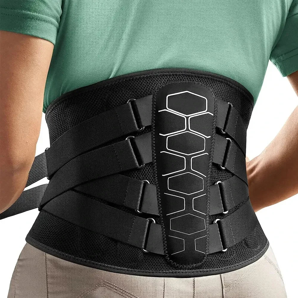 Lower Back Brace for Pain Relief,Back Support Belt, Flexible Lumbar Support Waist Belt for Lifting At Work,Scoliosis Pain Relief - CRYSTALOIL