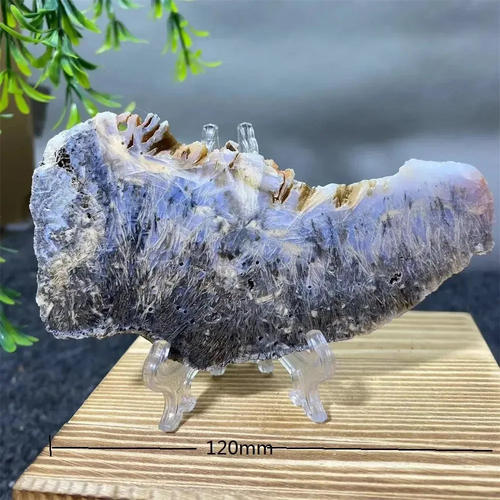 Crystal Natural Agate Rutile Slab Slice Stone Reiki Quartz - CRYSTALOIL