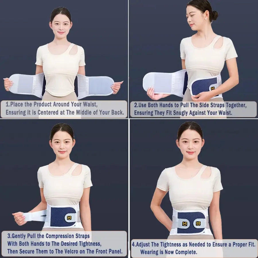 Back Brace Support Belt for Lower Back Pain Relief Adjustable Men Women Waist Lumbar Support Sciatica Scoliosis Herniated Disc - CRYSTALOIL