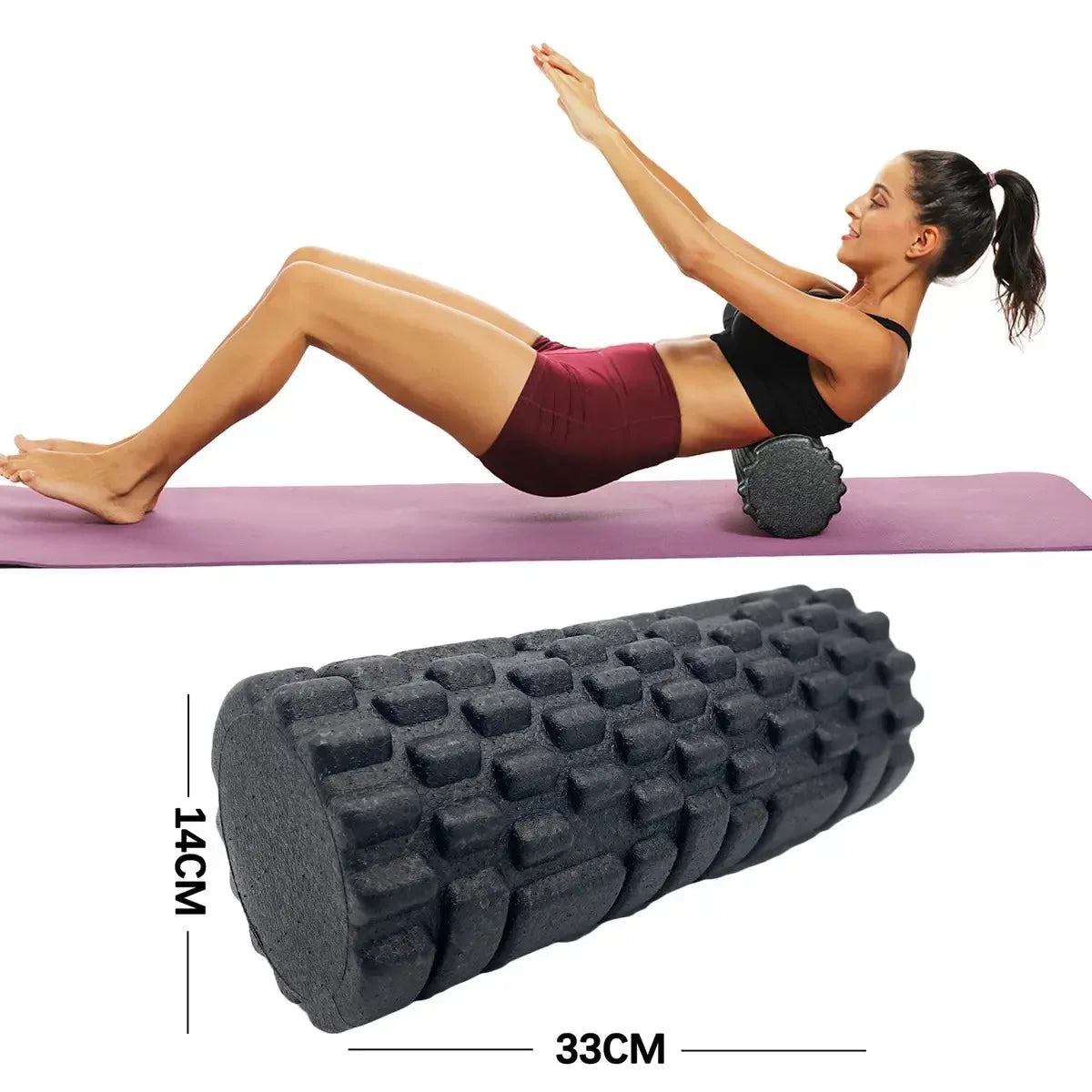 30/33cm Fitness Foam Roller Yoga Massage Roller EPP Pilates Foam Body Muscle Massage Roller Therapy Exercises Gym Home Exercise - CRYSTALOIL