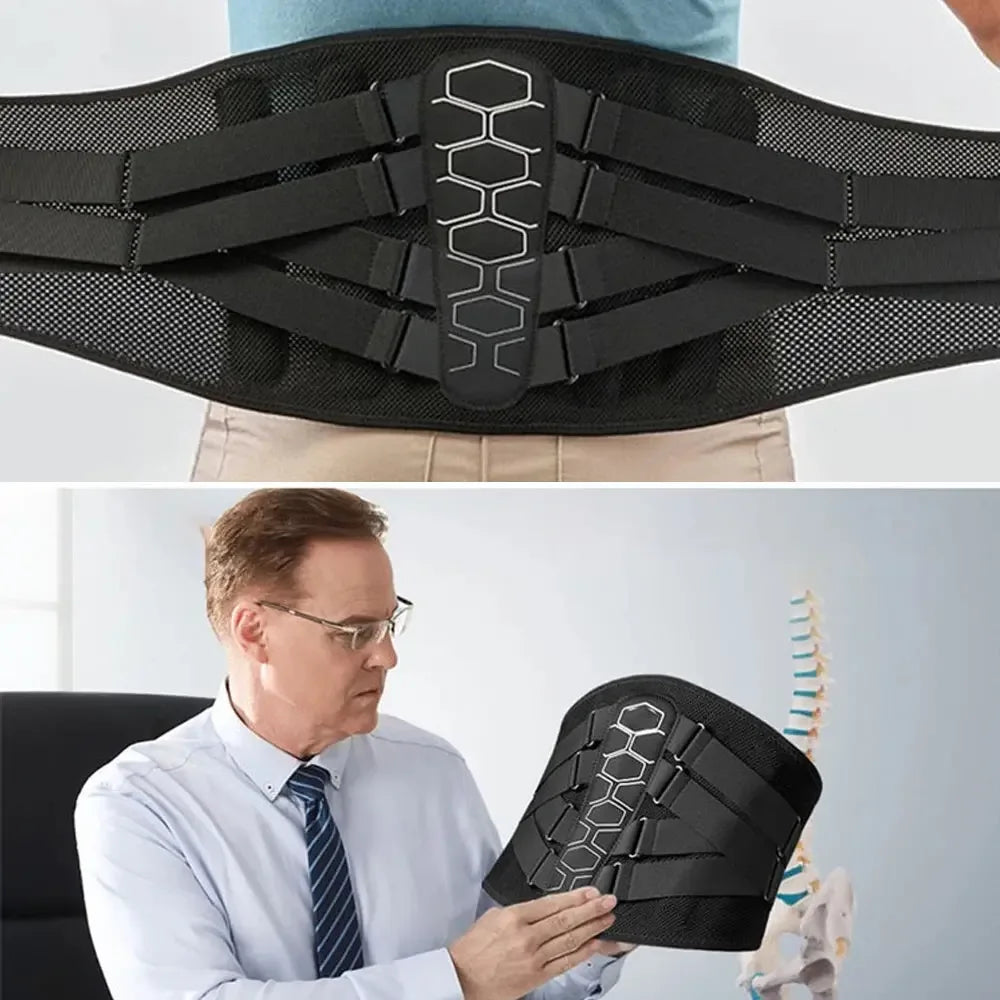 Lower Back Brace for Pain Relief,Back Support Belt, Flexible Lumbar Support Waist Belt for Lifting At Work,Scoliosis Pain Relief - CRYSTALOIL