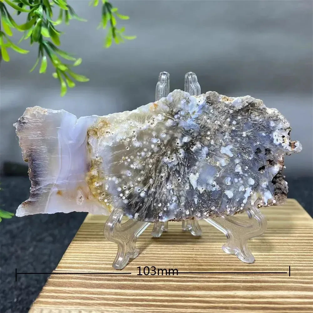 Crystal Natural Agate Rutile Slab Slice Stone Reiki Quartz - CRYSTALOIL