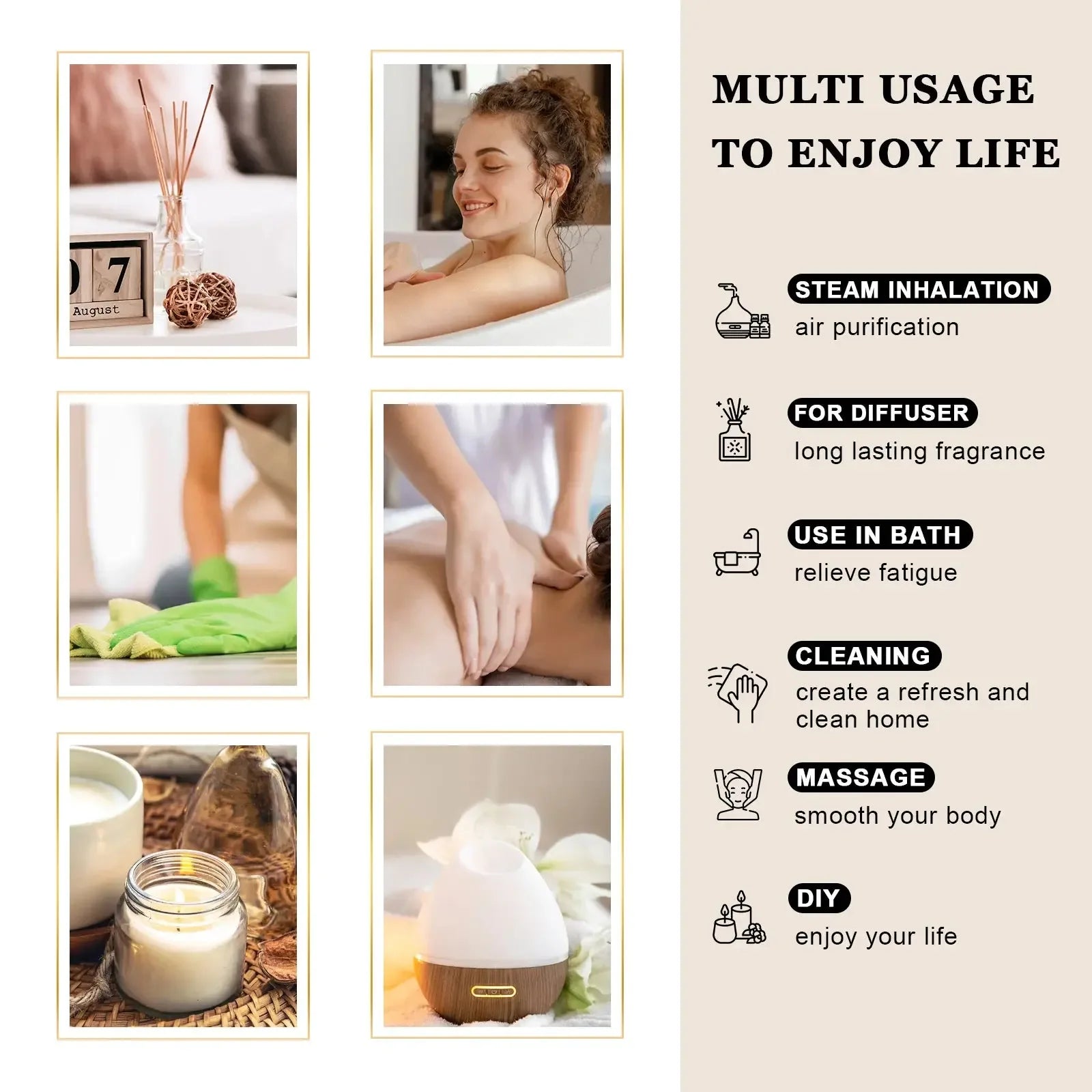 EUQEE 10ml Natural Plant Essential Oil - CRYSTALOIL