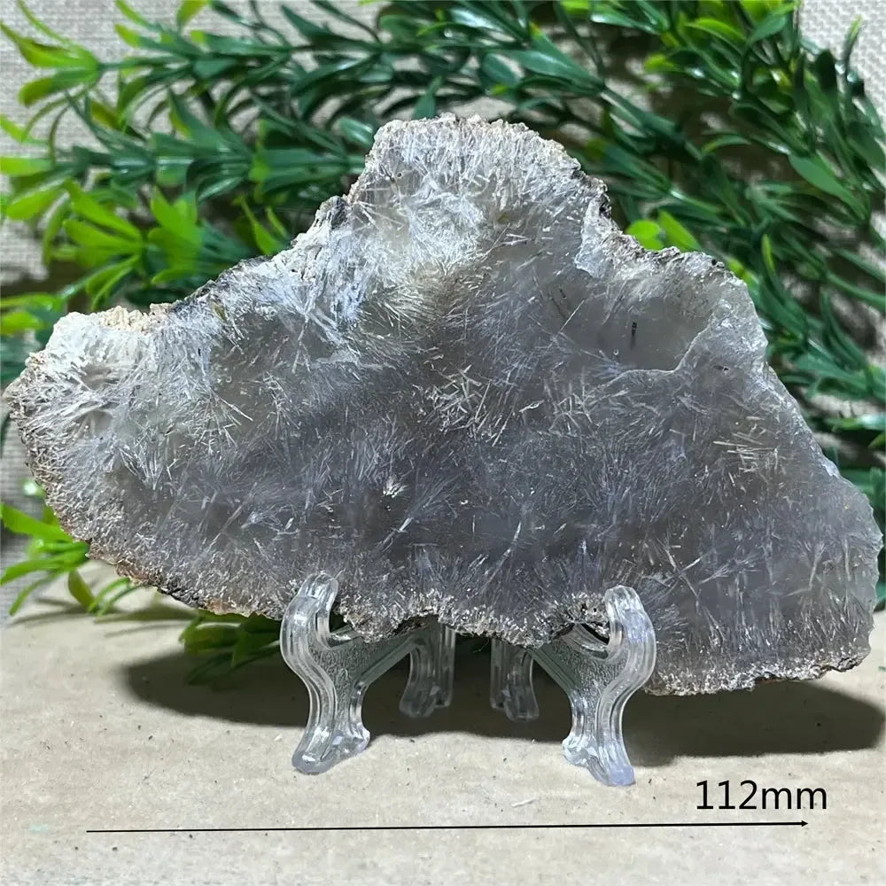 Crystal Natural Agate Rutile Slab Slice Stone Reiki Quartz - CRYSTALOIL