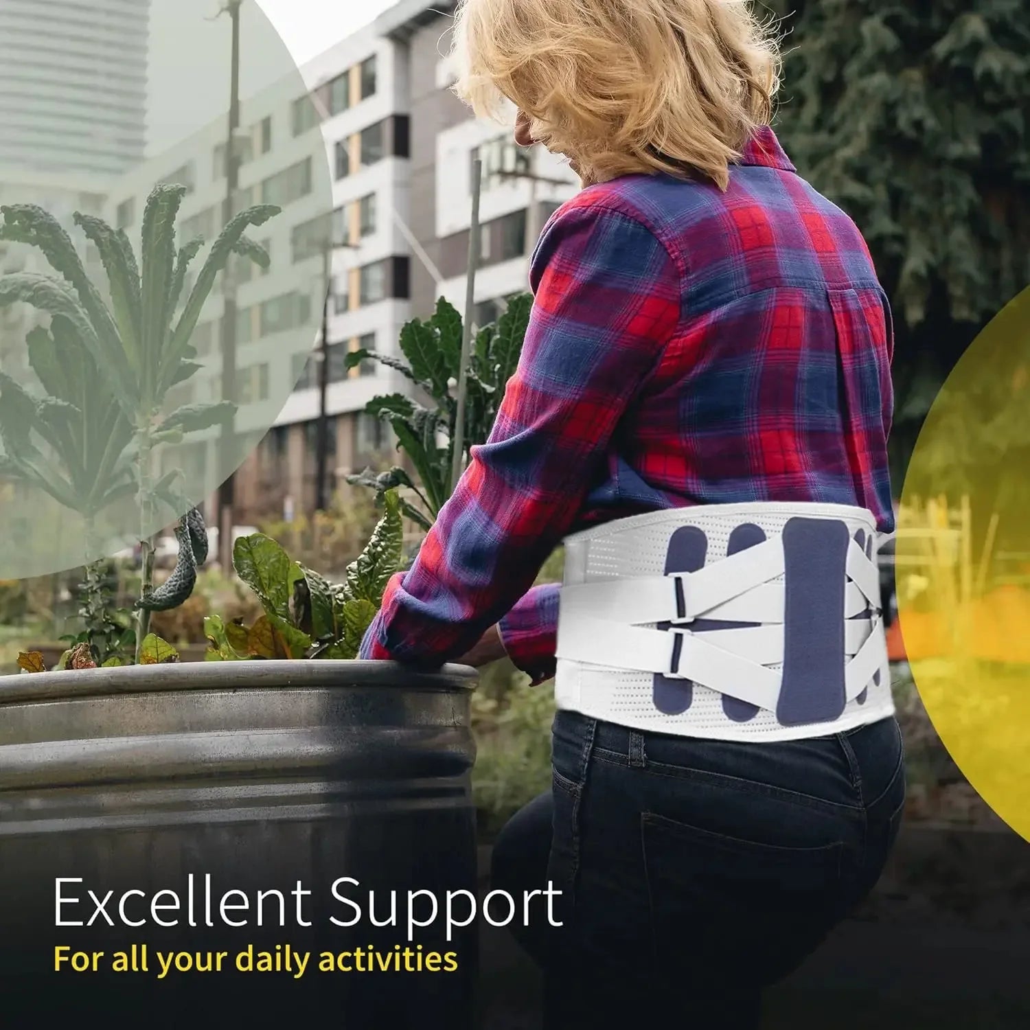 Back Brace Support Belt for Lower Back Pain Relief Adjustable Men Women Waist Lumbar Support Sciatica Scoliosis Herniated Disc - CRYSTALOIL