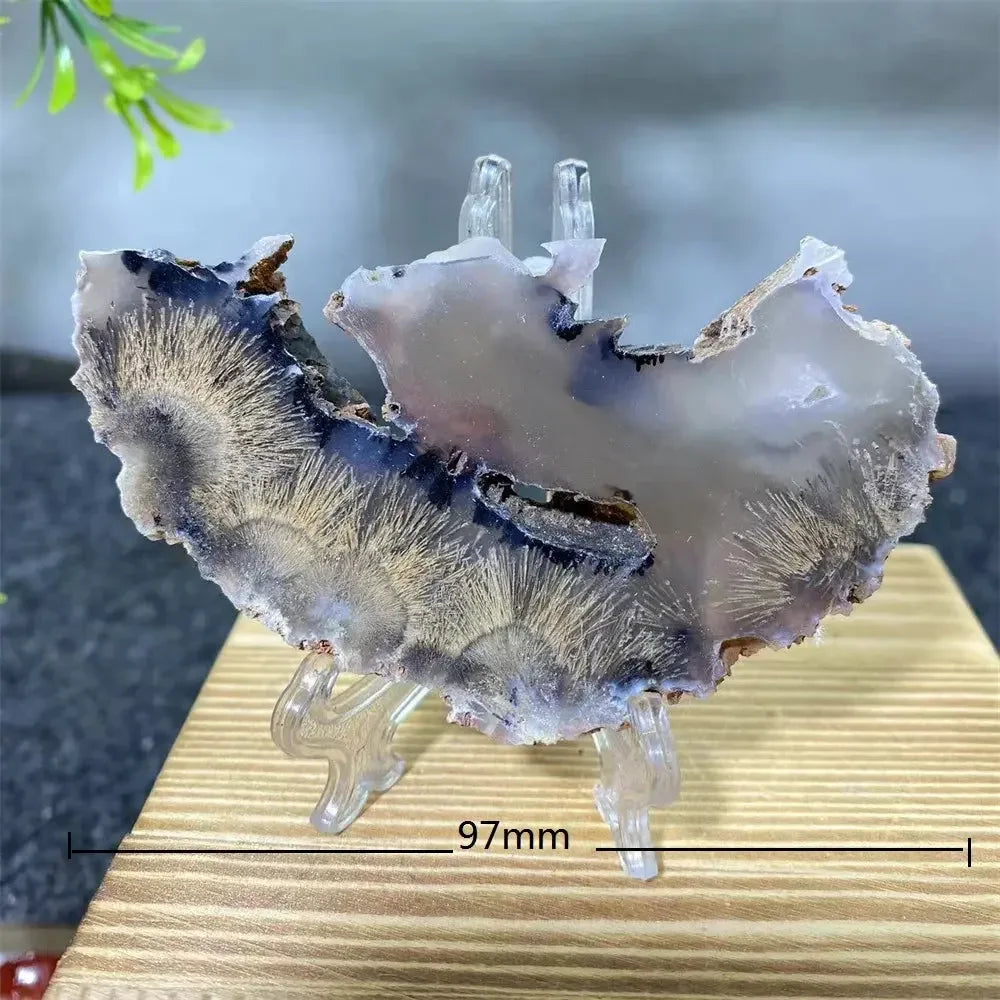 Crystal Natural Agate Rutile Slab Slice Stone Reiki Quartz - CRYSTALOIL