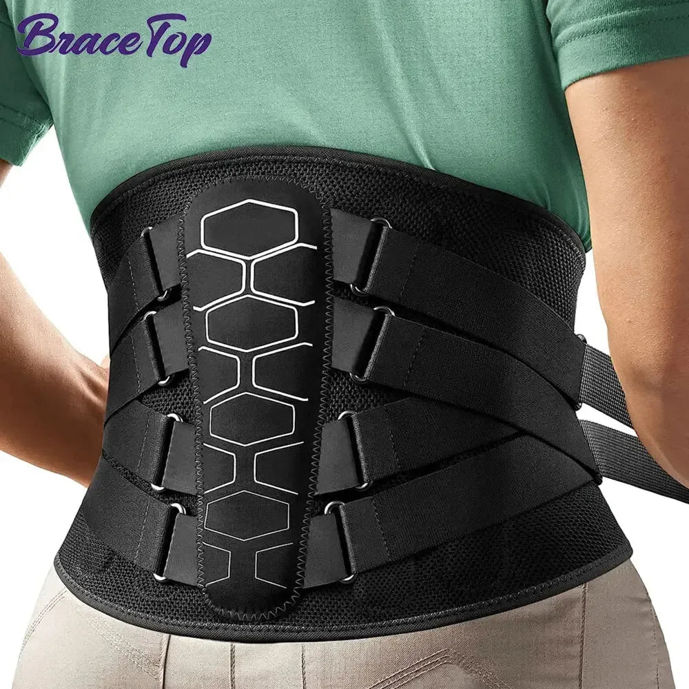 Lower Back Brace for Pain Relief,Back Support Belt, Flexible Lumbar Support Waist Belt for Lifting At Work,Scoliosis Pain Relief - CRYSTALOIL