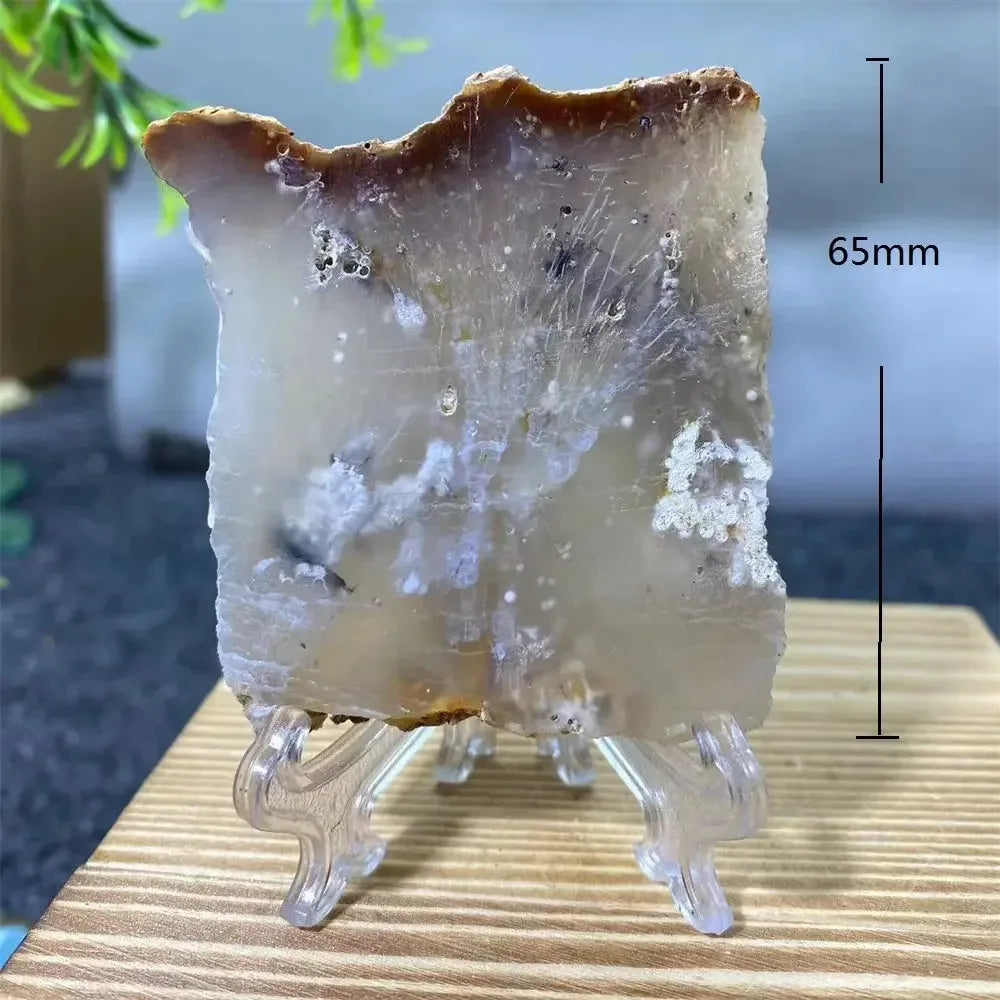 Crystal Natural Agate Rutile Slab Slice Stone Reiki Quartz - CRYSTALOIL