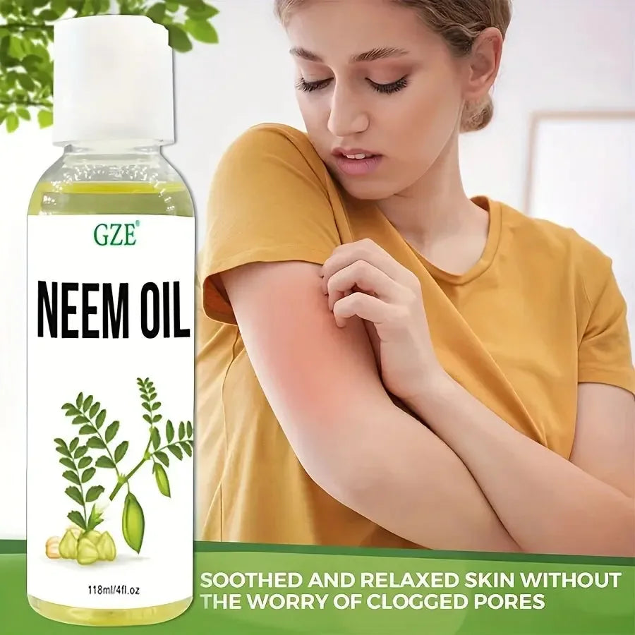 GZE Neem Oil for Skin, Hair Growth Undiluted Cold-Pressed - CRYSTALOIL