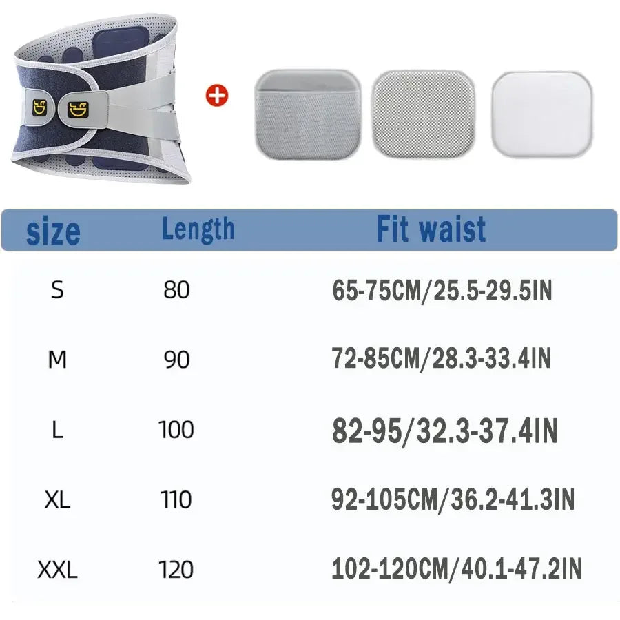 Back Brace Support Belt for Lower Back Pain Relief Adjustable Men Women Waist Lumbar Support Sciatica Scoliosis Herniated Disc - CRYSTALOIL