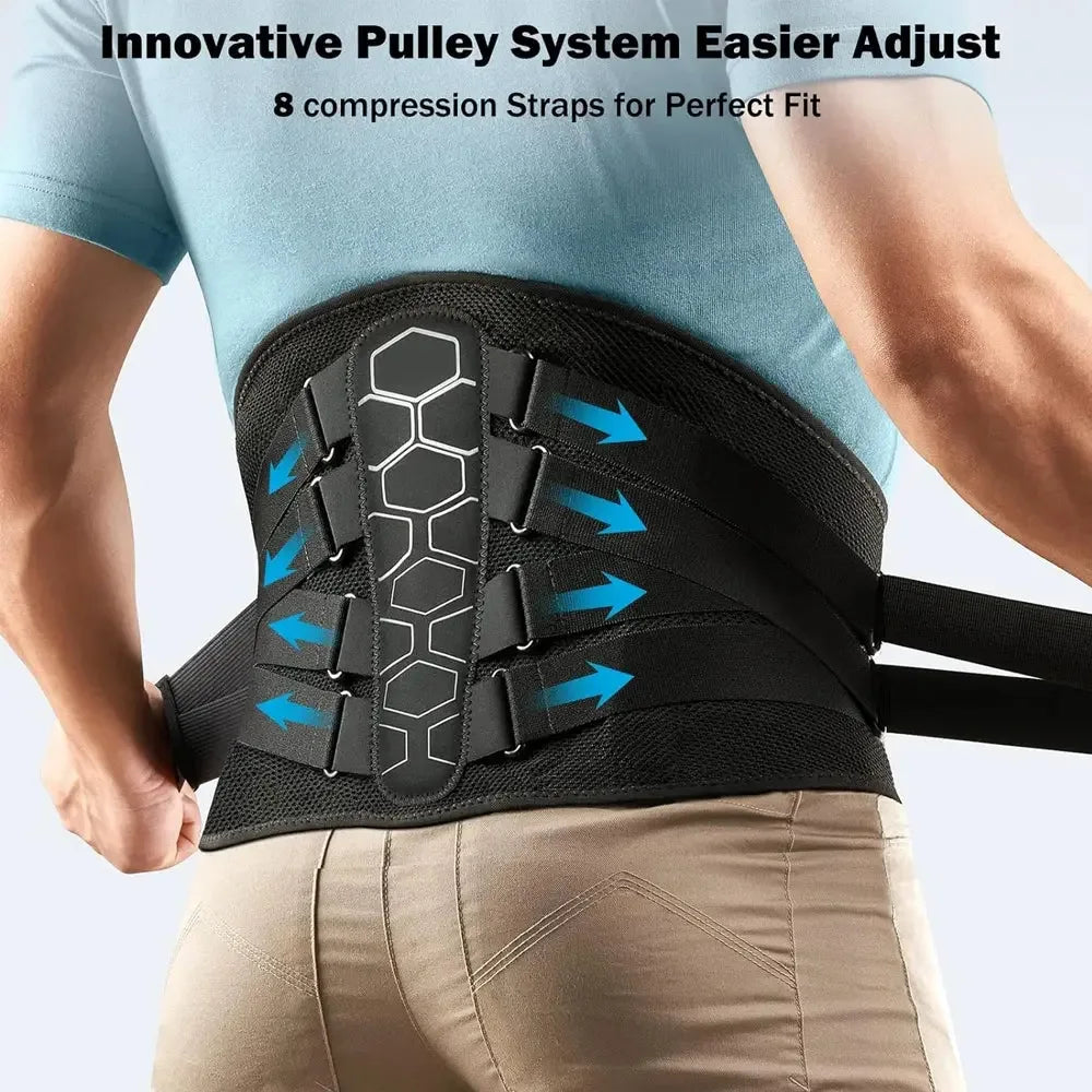 Lower Back Brace for Pain Relief,Back Support Belt, Flexible Lumbar Support Waist Belt for Lifting At Work,Scoliosis Pain Relief - CRYSTALOIL