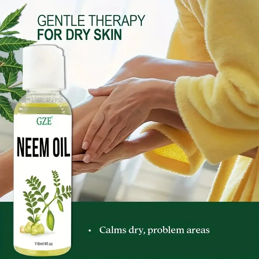 GZE Neem Oil for Skin, Hair Growth Undiluted Cold-Pressed - CRYSTALOIL