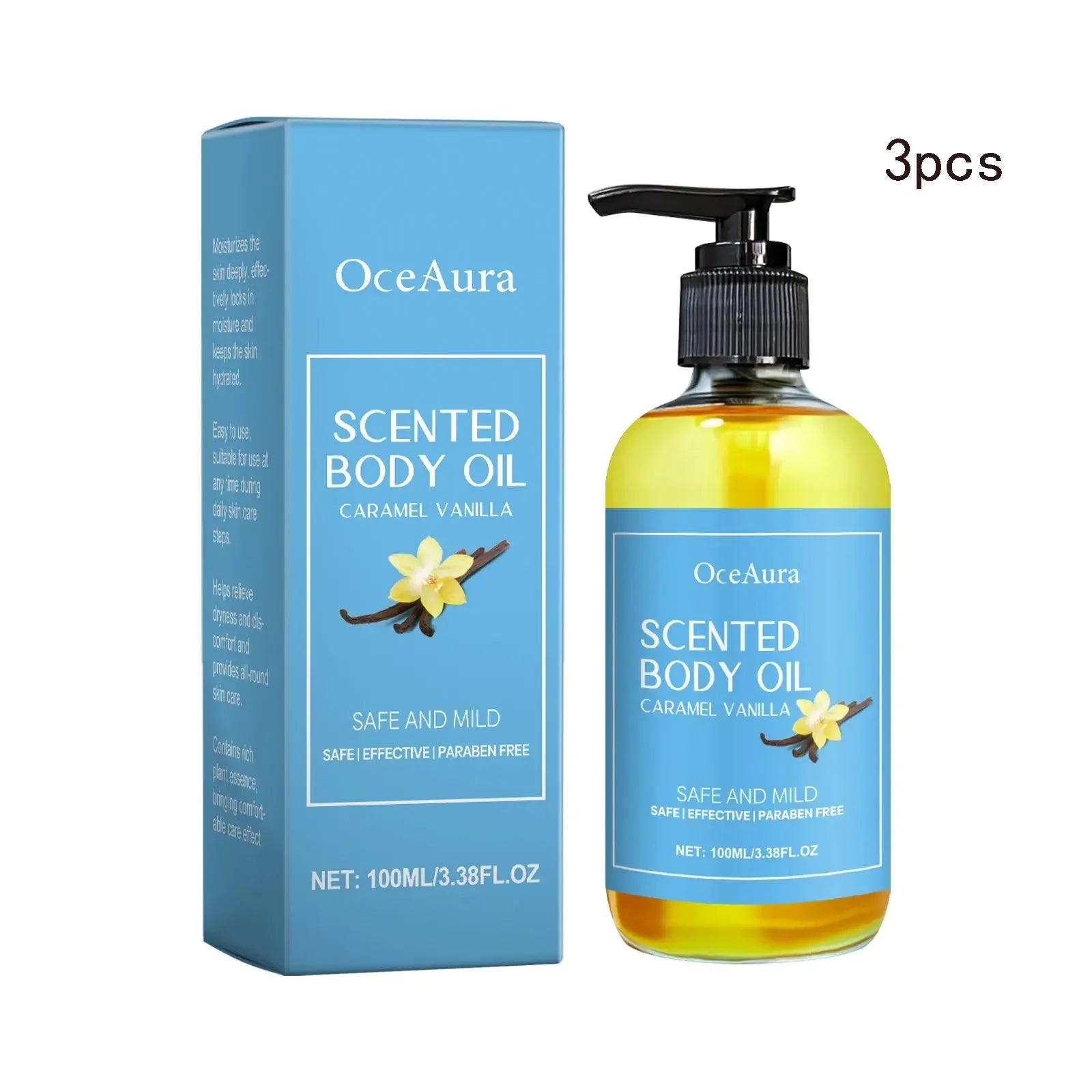 Vanilla Body Massage Oil Improve Moisturizing Relieve Stress - CRYSTALOIL