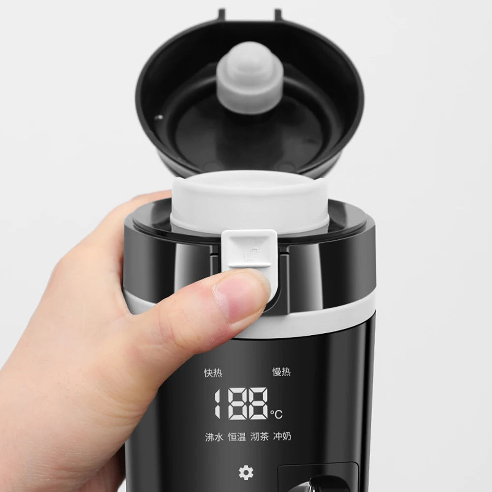 12V/24V Car Heating Cup Digital LCD Display Travel Coffee Mug Warmer Smart Temperature Control Thermos Cup Stainless Steel 500ML
