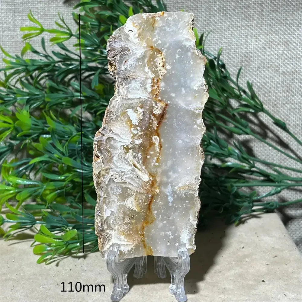 Crystal Natural Agate Rutile Slab Slice Stone Reiki Quartz - CRYSTALOIL