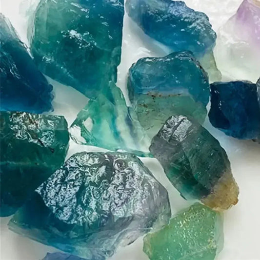 Natural Raw Rainbow Fluorite Crystals Rough Stones Mineral Healing Crystals Gemstones Specimens Collectible Gemstone - CRYSTALOIL
