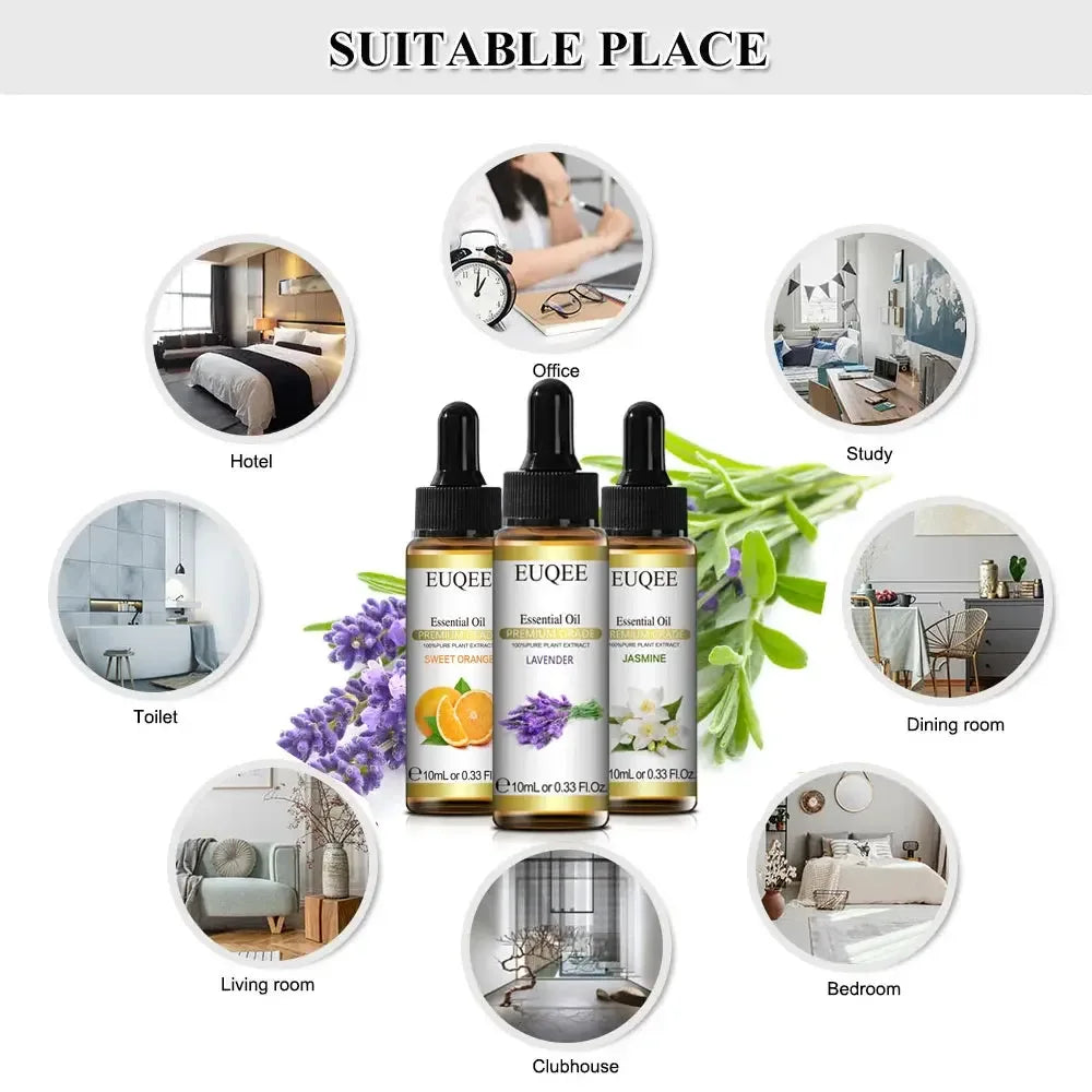 EUQEE 10ml Natural Plant Essential Oil - CRYSTALOIL