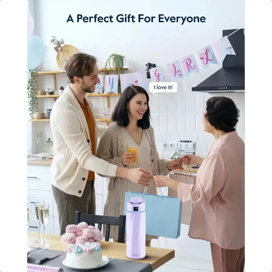 Boost Smart Water Bottle with Reminder to Drink Water 24oz BPAFree Stainl Steel Vacuum Insulated Water Bottle Wide Mouth Water - CRYSTALOIL