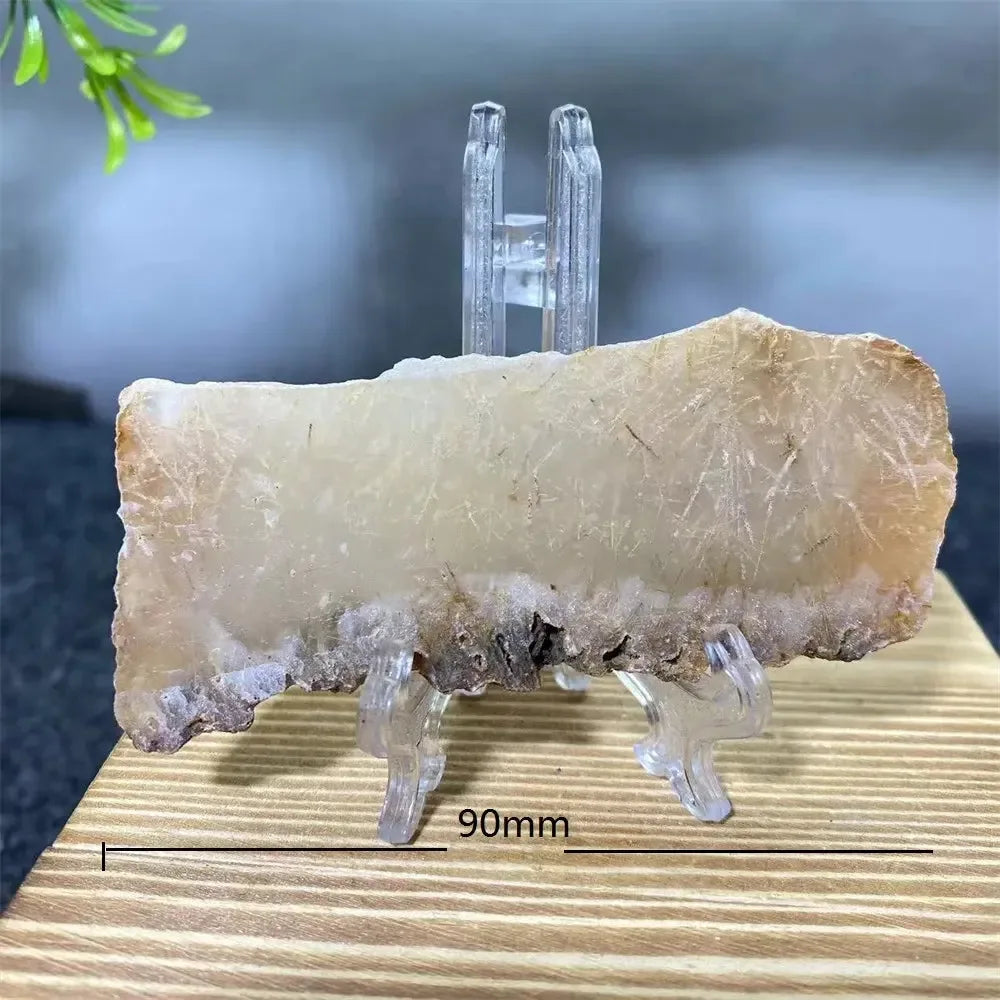 Crystal Natural Agate Rutile Slab Slice Stone Reiki Quartz - CRYSTALOIL