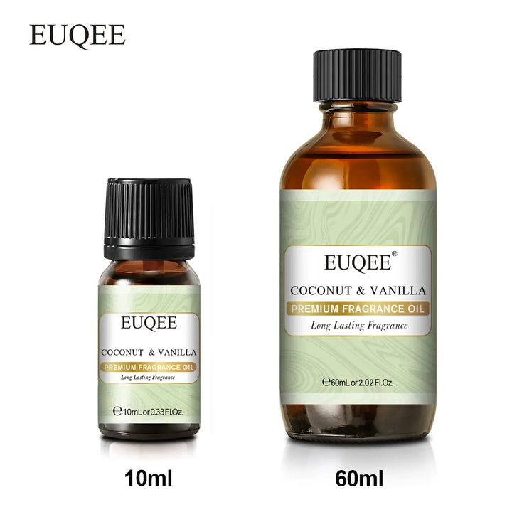 EUQEE 10ML/60ML Fragrance Oil For Diffuser Aromatherapy Lilac Gardenia Coconut & Vanilla White Musk DIY Soap Scented Candle - CRYSTALOIL