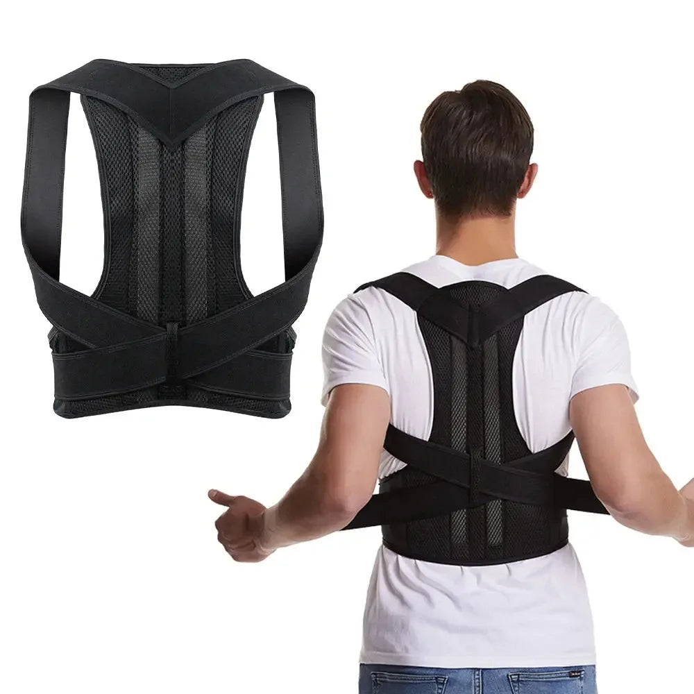 Back Brace Posture Corrector for Women & Men, Adjustable Back Lumbar Support Belt Shoulder Posture Support for Improve Scoliosis - CRYSTALOIL