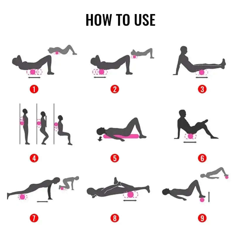 30/33cm Fitness Foam Roller Yoga Massage Roller EPP Pilates Foam Body Muscle Massage Roller Therapy Exercises Gym Home Exercise - CRYSTALOIL