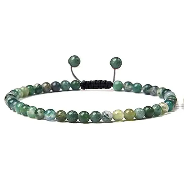 Natural Stone Agate Bead Pop of Color Unisex Bracelet - CRYSTALOIL