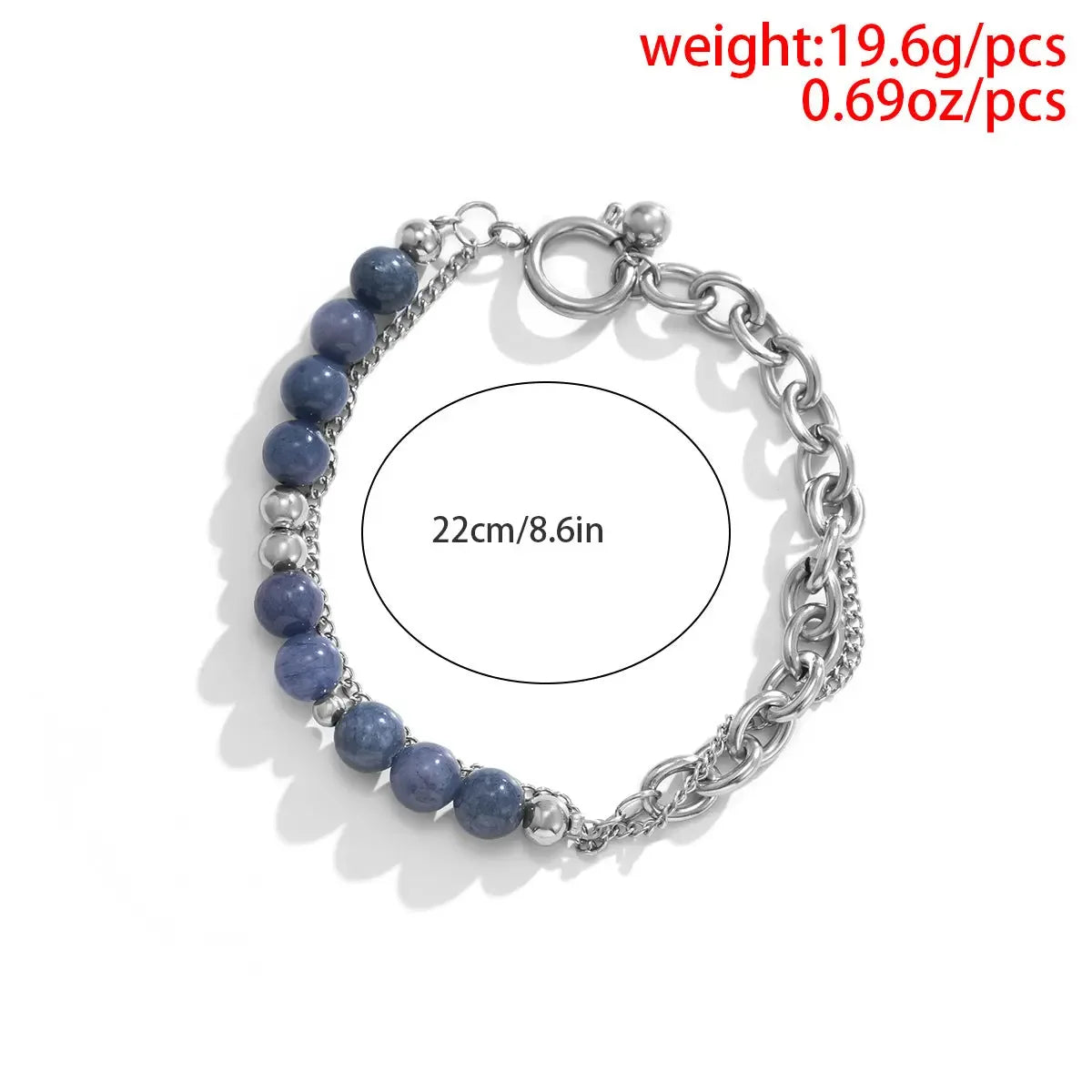 Exquisite double -layer chain stitching blue crystal handle - CRYSTALOIL