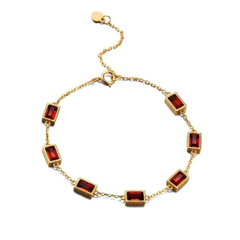 Natural Crystal Bracelet, A radiant blend of geometric elegance and natural allure, crafted with silver and adorned with vibrant crystals. - CRYSTALOIL