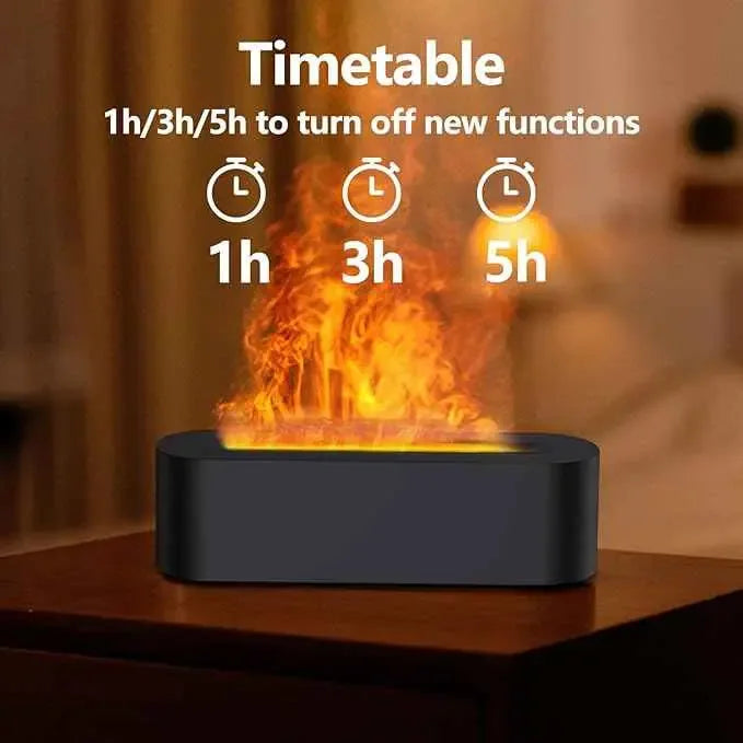 Flame Essential Oil Diffusers, Upgrade 7 Colour Lights Aromatherapy Diffuser, Oil Diffuser, Air Humidifier, Aroma Diffusers For Home, Bedroom, Office, Yoga, Timer &amp; Waterless Auto Off 150ml - CRYSTALOIL