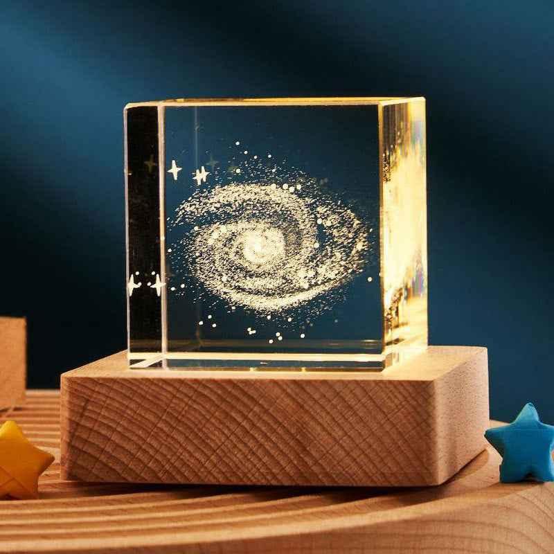 3D Transparent Crystal Cube Desktop Decoration Small Night light - CRYSTALOIL