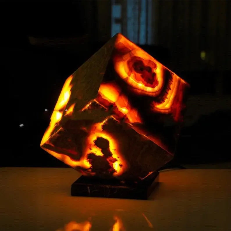 Agate Marble Volcano Lamp - CRYSTALOIL