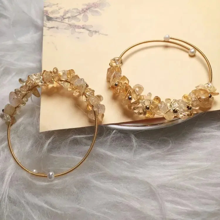 Natural Citrine Bracelet 14K Wire Winding Process - CRYSTALOIL