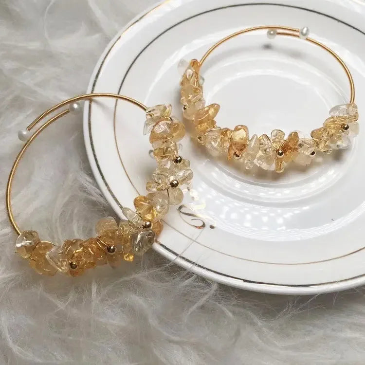 Natural Citrine Bracelet 14K Wire Winding Process - CRYSTALOIL