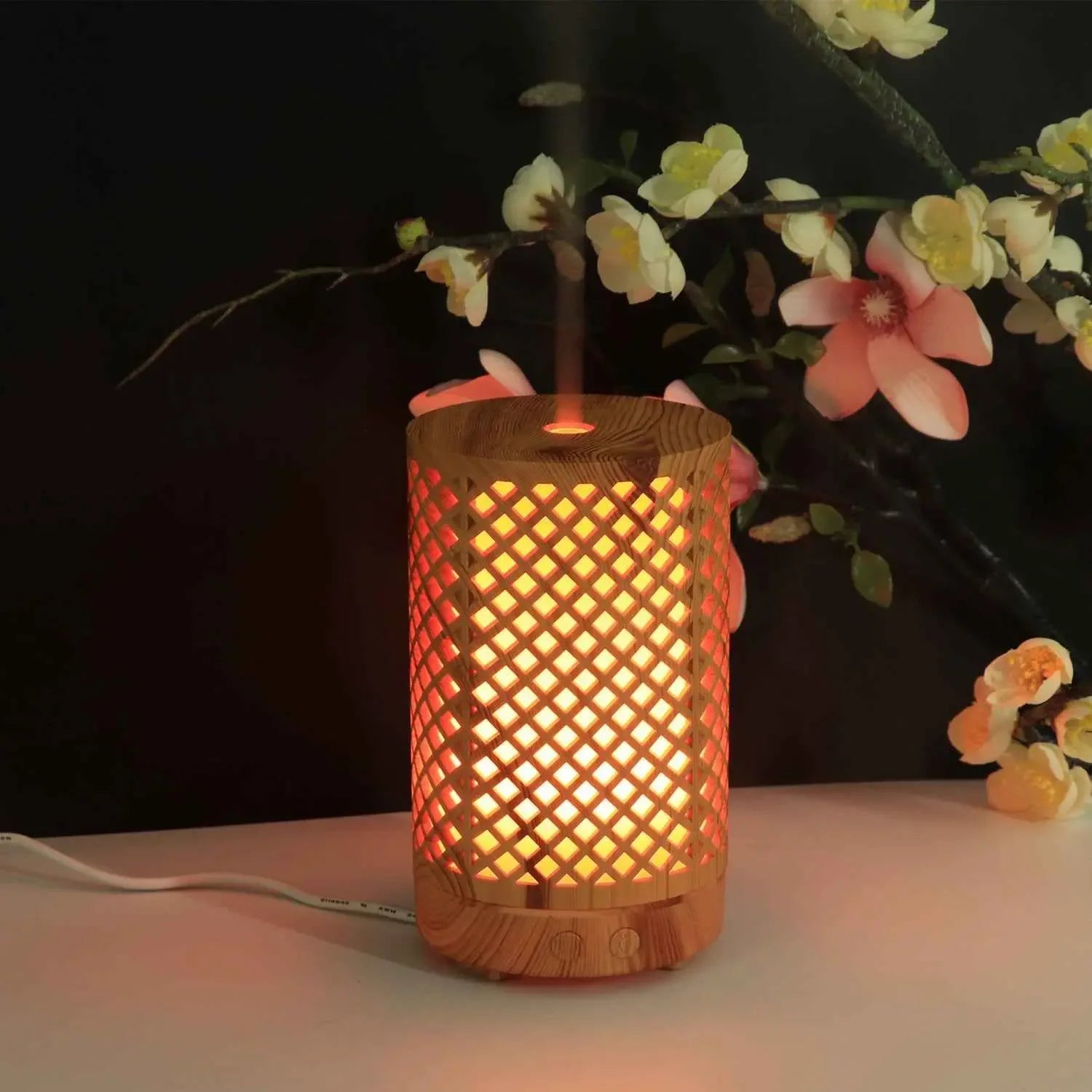 Creative 100ML Humidifier Wood Grain Aroma Diffuser - CRYSTALOIL
