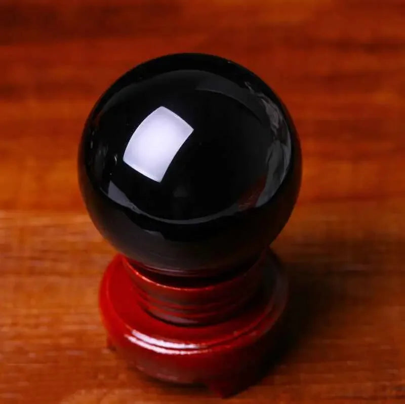 Natural Obsidian Crystal Ball , Discover the mystique of the cosmos with a natural obsidian crystal ball, - CRYSTALOIL