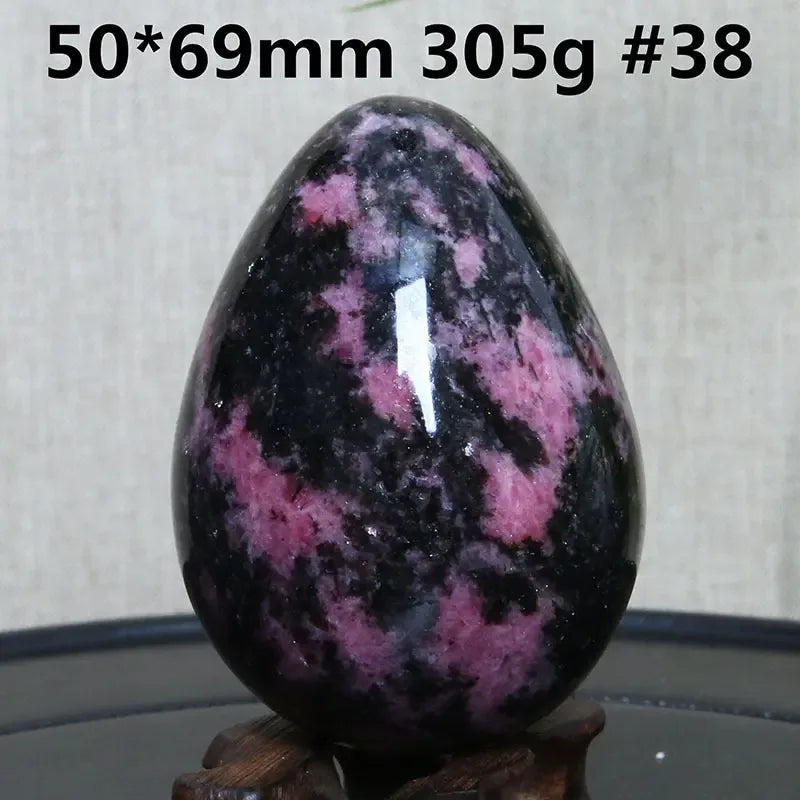 Natural Crystal Plum Tourmaline Stone Egg Ore Specimen Ornaments - CRYSTALOIL
