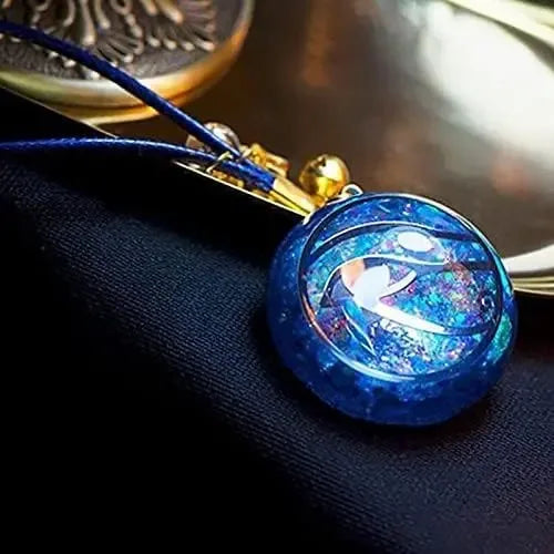 Original Mandala Meditation Necklace Meditation Pendant Blue Crystal - CRYSTALOIL